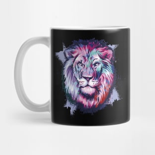 Lion Head Grunge Watercolor Style Mug